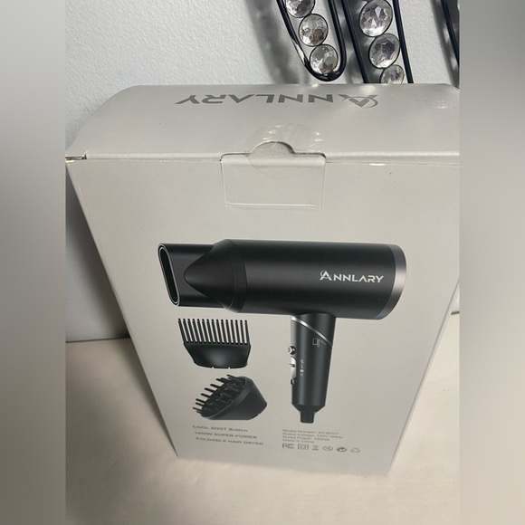 ANNLARY Plasma Ion Hair Dryer with Diffuser for Curly Hair, 1800W Fast Drying - Picture 5 of 9